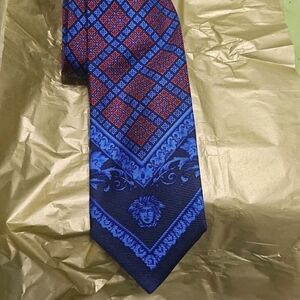Blue and Red Patterned Men's Tie